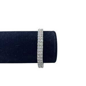 Silver Tone Rhinestone Stretch Bracelet (5716)